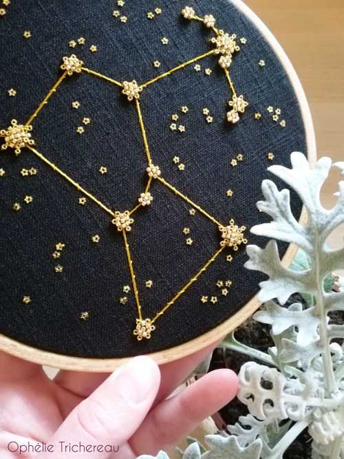 &ldquo;Orion&rdquo;Hand embroidery.I added this new Orion constellation embroidery to my Etsy shop h