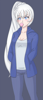 jonfawkes-art:  Scene girl Weiss. Doesn’t really have anything to do with the episode, I was just uninspired and took some suggestions from my followers. Pic of the week for RWBY Vol 2 E10  Oops I accidentally drew Jack Frost Tried a slightly different