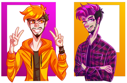 I'm Tired Of Red And Green, Amigos! Have Magenta And Orange Instead. Two Drawings For The Price Of One!