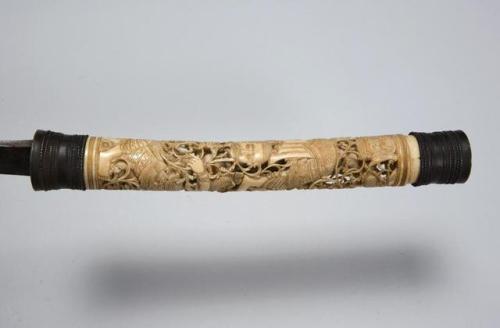 Burmese or Thai short sword with carved ivory hilt, late 19th or early 20th century.from The Asian A