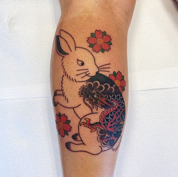 Rabbit twig and heart tattoos  Tattoogridnet