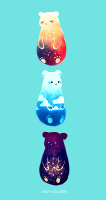 nkim-doodles:  SKY BEARS. These guys will