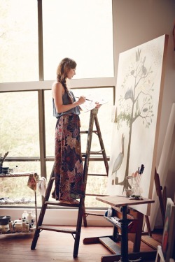 By Bettina Lewin for Anthropologie, painting one of my Family Tree Paintings