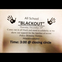 The Jr'z school is having a #blackout this