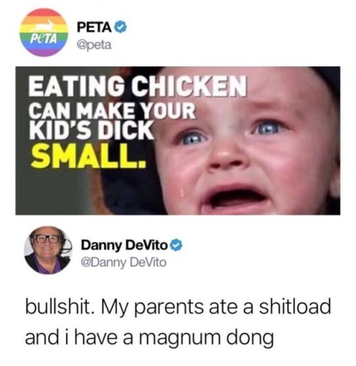 I support @peta however, @dannydevito does have a point. #bde #bigdickenergy ‍♂️ #big #dong #ene