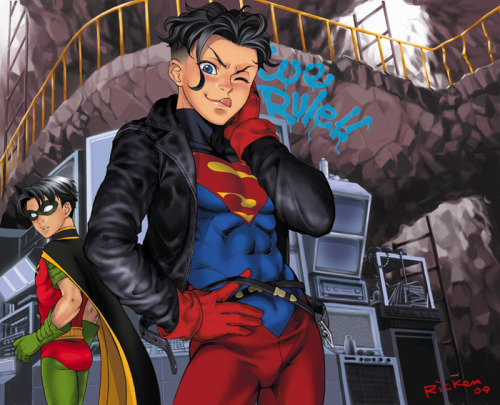 Superboy and Robin by Ricken-Art