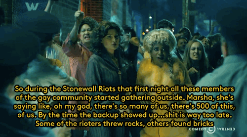 livinginthequestion:  bootsnblossoms:  refinery29:  Drunk History just did a really amazing episode on the Stonewall Riots. Besides everything, two great things about this episode: 1) The narrator is Crissle West, the woman who narrated the Harriet Tubman