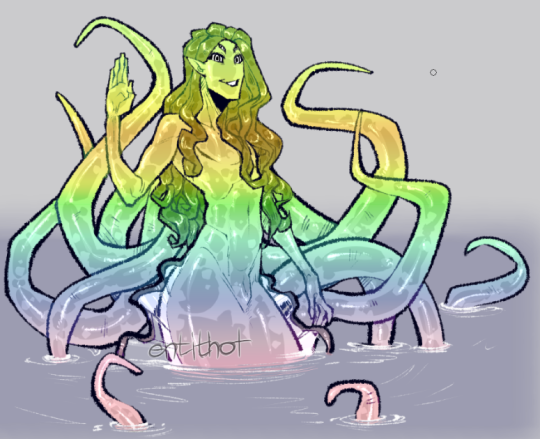 entithot: Monster March 2018 day 8: mermaid (welp, I’m like 9 days late but didn’t have time to draw) Azael, my cute boy, the truth is, he was never a skeleton lmao and since the comic with him won’t be continued, I can finally reveal how he really