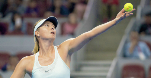 Maria Sharapova defeats Anastasija Sevastova 7-6, 5-7, 7-6 in the first round of the China Open.