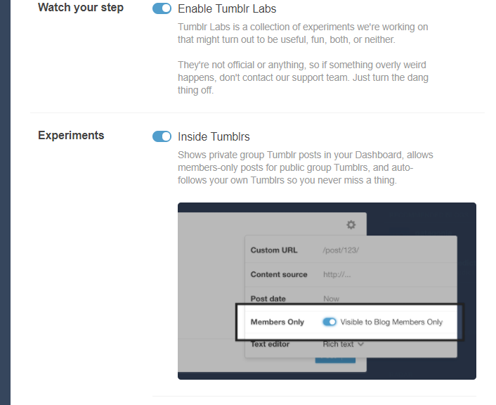 TUMBLR IS PILOTING LIVEJOURNAL-STYLE FRIENDSLISTS AND COMMUNITIES