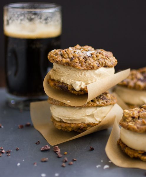 delicious-designs: Oatmeal Chocolate Stout Ice Cream Sandwiches