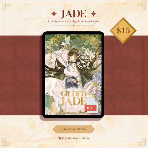 Gilded Jade: A Zhongli-jiejie Zine is now available for preorders until May 16th, 1PM EDT! Gilded Ja