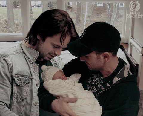Steve&Bucky + Baby Kobik