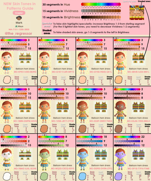 ~Updated Skin Tone Guide + New patterns~ Creator Code: MA-7151-1266-3859 A some-what detailed guide 