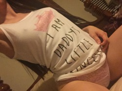 daddyslittledearest:  “I am Daddy’s little Princess”  Shirt was bought for me from an amazing follower! Thank you so much!ManyVids // Clipvia