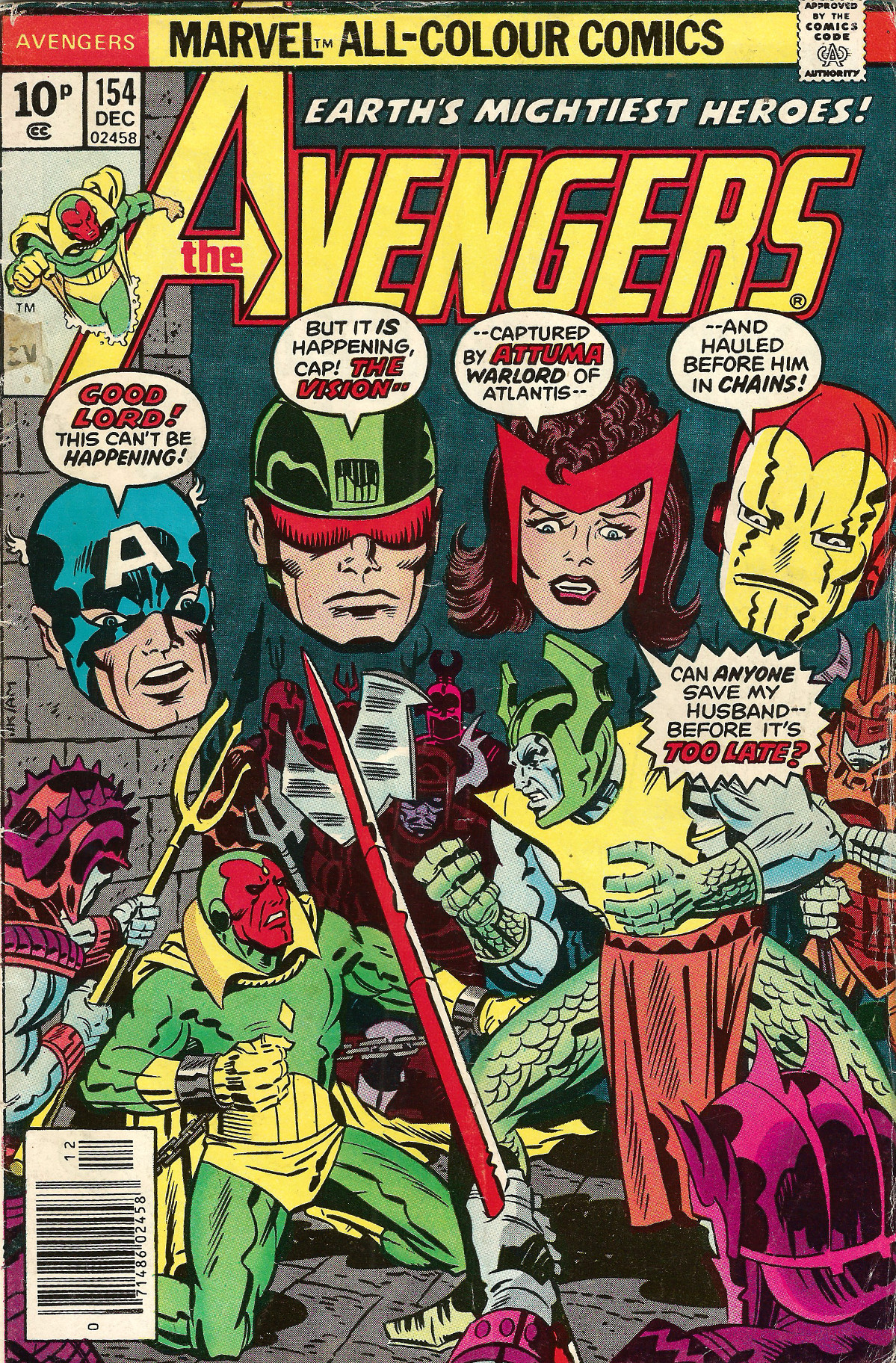 Avengers No. 154 (Marvel Comics, 1977). Cover art by Jack Kirby and Al Milgrom. From