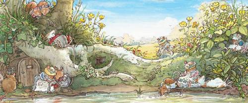 Jill Barklem’s beautiful illustrations from Brambly Hedge, Summer Story.This really sums up the weat