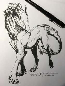 pallanophblargh:  I came across this unfinished sketch of Feldspar, so I thought I would take a moment to finish it in an effort to partake in Inktober.  Pentel pocket brush pen. Halfcanters © @nhyworks !