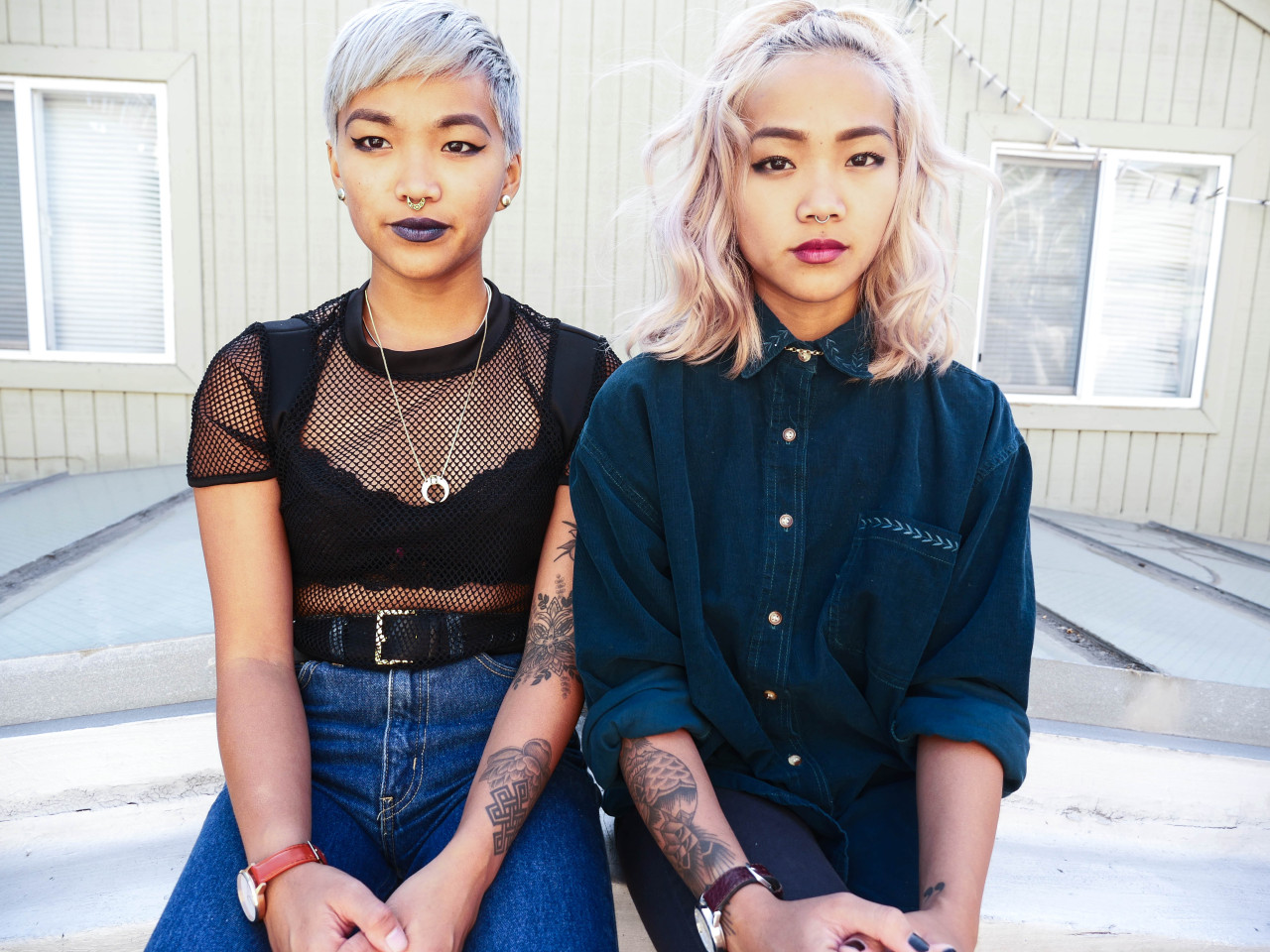tran-twins:  Pastel Twins in SF.Sally &amp; Nancy 
