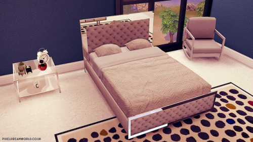 pixeldreamworld: MIRRORED BED A quilted bed frame, framed with mirrored panels. ♥ NEW MESH BY