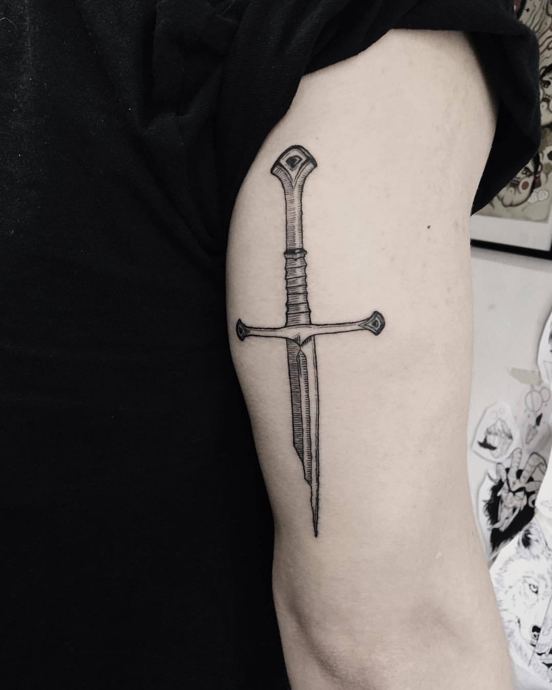 Lord of the Rings Anduril Sword Tattoo by Capone TattooNOW