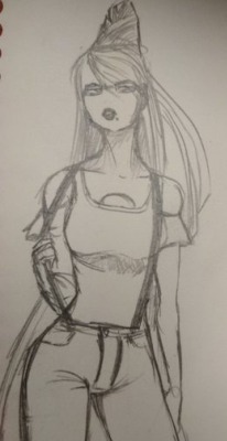 notpolitenur:  yes bayonetta yes sketch yes bad quality of photo yes I forgot how her outfit looks and I had to improvise