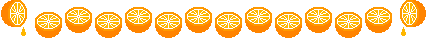 A text divider of pixel art oranges