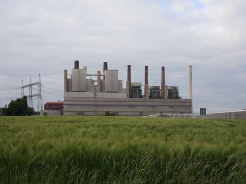 fossil burner brown coal powerstation neurath, blocks a - e [ built 1972 - 1976 ] in the very west o