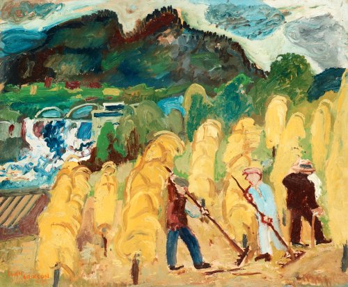 The Harvest   -    Sven Erixson , 1933Swedish, 1899-1970Paper panel 45 x 54 cm.