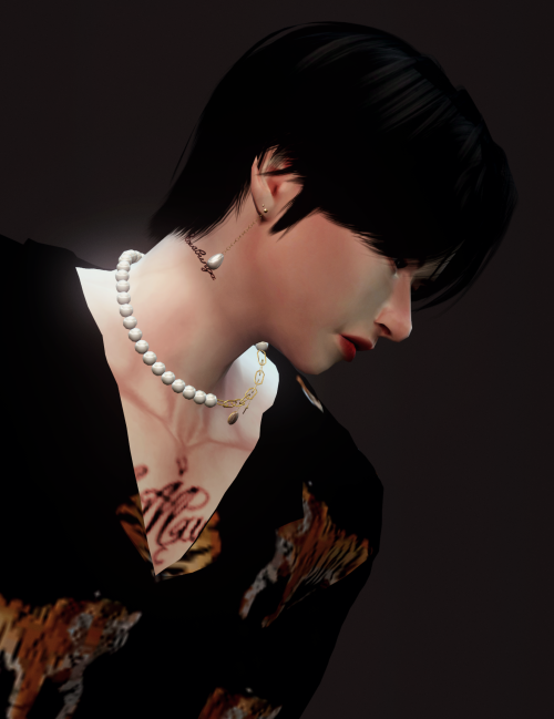 Male Necklace 6 &amp; Earring 1◆new mesh◆all lod ◆HQ or NonHQ ◆do not re-upload    재배포하지 마세