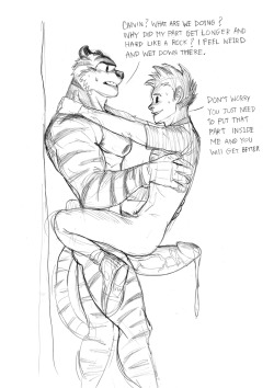 ephorox:  Anxious Hobbes  © Characters from Calvin and Hobbes