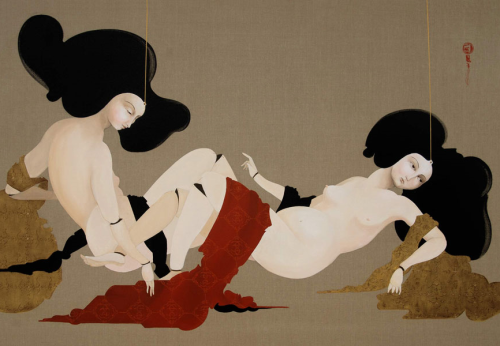 Hayv Kahraman  -  Sexual,  2009  (detail) Iraqi-American, b. 1981 Oil on linen