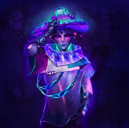 GW2 Commission - Neon Dreams  Commission for a GW2 player of their sylvari Vi Caladium. A sylvari wi