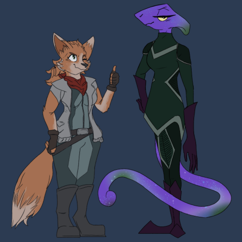 flat sketch commission for Stryker of two more Starfox inspired ladies! :)(more art available on my 