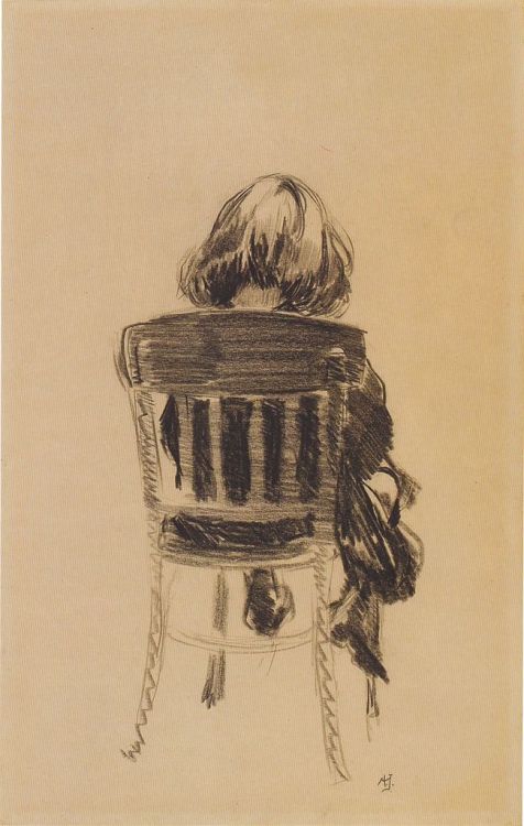 Rear View of Daughter Solveig Sitting on a Chair  -  Aksel Waldemar  Johannessen  1920Norwegian  188