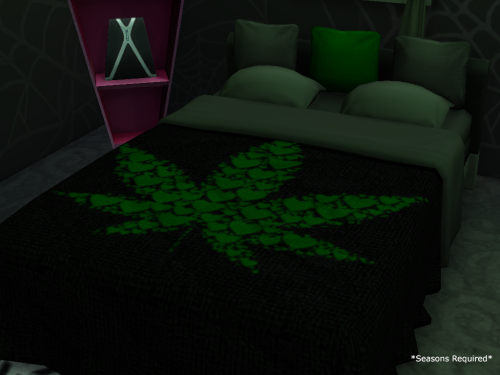 simsloverxyz: Pot Leaf Bed*Seasons Required*Download:▸Patreon (Free)▸SFS