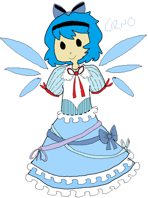 chosart:  had to continue the (almost) yearly tradition of redrawing this alt outfit cirno i did. de