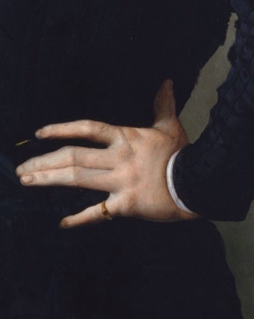 hierophilic:frenchmatte:Hands in Art. 1) Anselm Feuerbach, half-length portrait of a Roman Woman(det