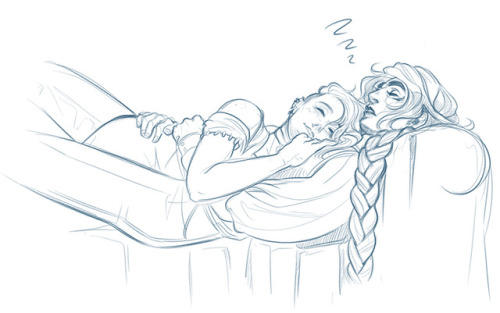 Cuddlenap with @ali-the-bard‘s Aliena and @julian&ndash;devorak‘s Salvadore. :3c