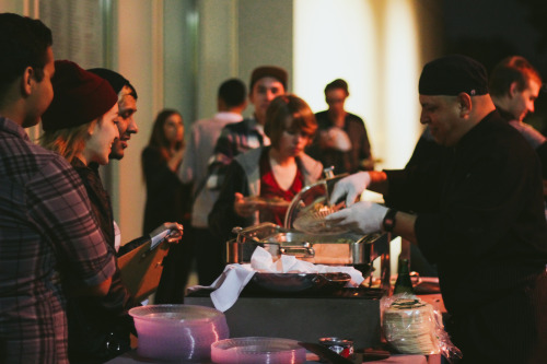 food at the Stanley Kubrick college night exhibit. tacos! 