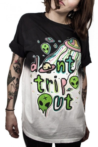 alwaysleftengineer: COOL FASHION TEES COLLECTION  Letter Big Mouth   Crying Alien