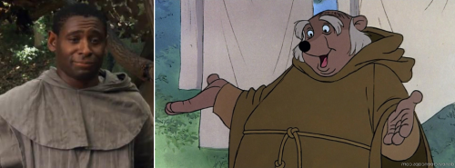 nettlestonenell:BBC Robin Hood meets Walt Disney’s Robin Hood(I am sure someone has done this before