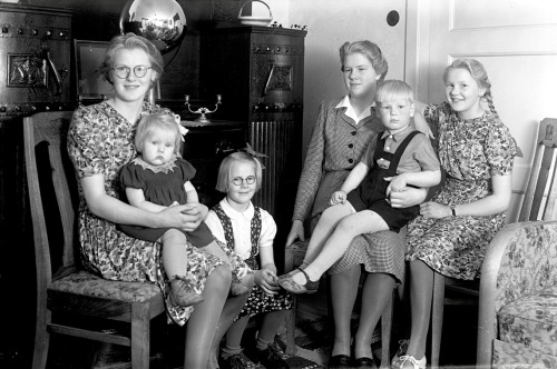 The Gustavsson siblings, 1945, Sweden.