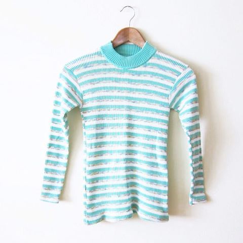 New! #vintage #70s striped mint green ribbed top • xs/s • www.milkteeths.etsy.com