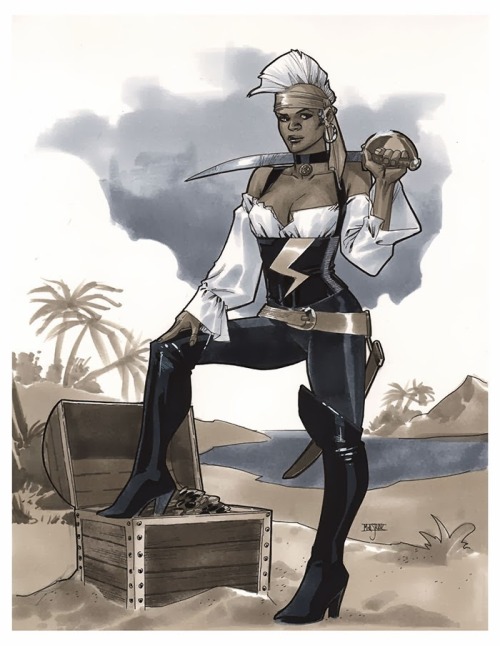thebestthereiswaswillbe:  Mahmud Asrar showcasing his talent with this collection of steampunk ladies of the MCU and DCU 
