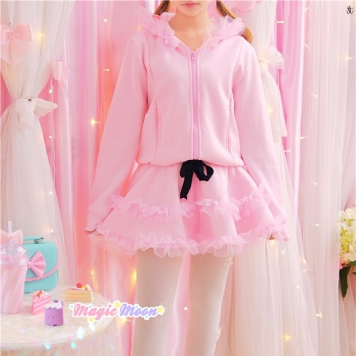 magicmoonstore: ★ Cute Laced Fake Skirt Hoodie ★ Visit: magicmoon.storenvy.com 
