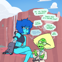 discount-supervillain:  Get it? Because she’s sad and stuff? So she’s one of the… ah, never mind. Camp Honest Hearts or something. Deep cuts only when it comes to NV AUs.  So wait is steven the burned man?