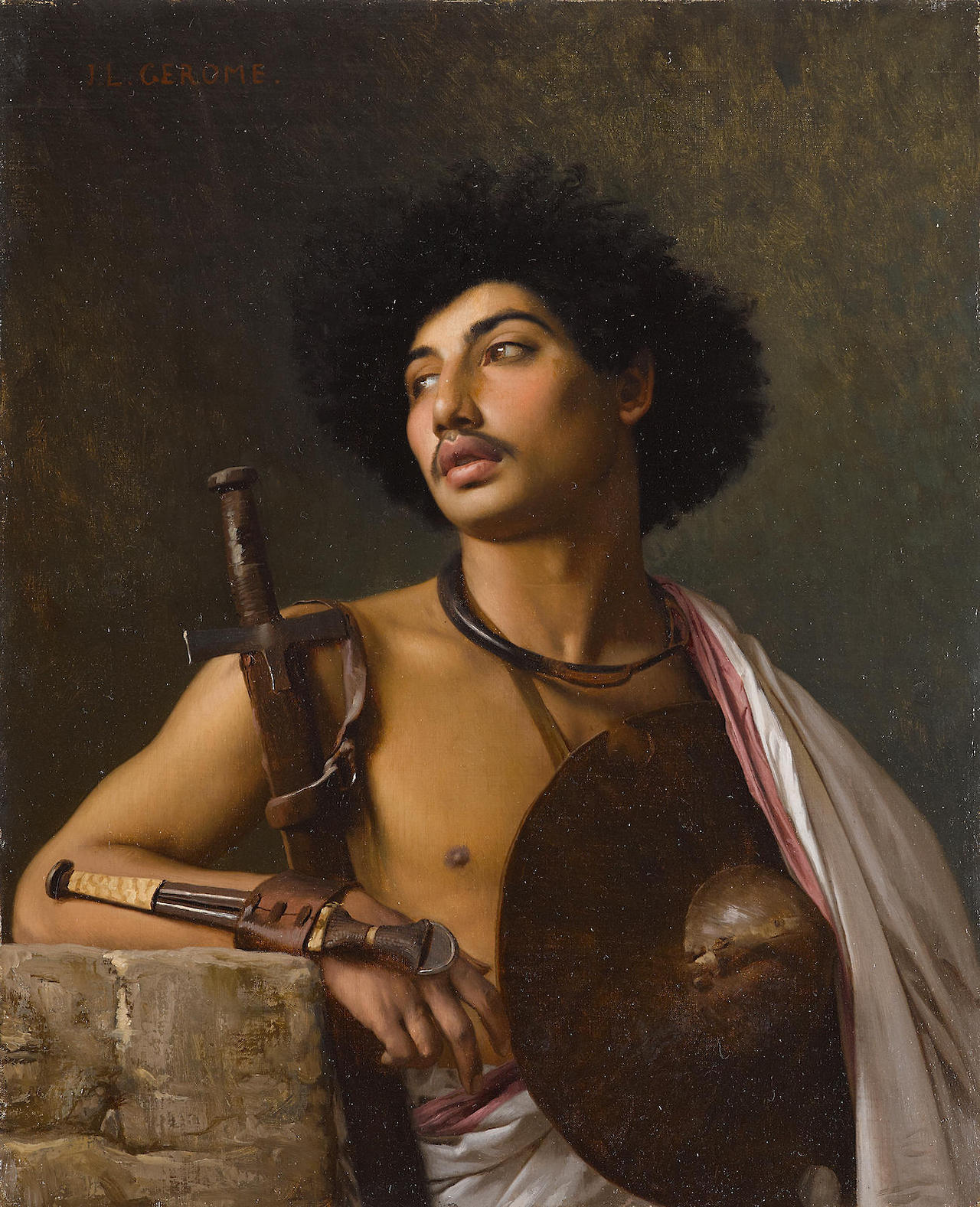 somanyhumanbeings:  Jean-Léon Gérôme, A Bischari Warrior (1872)
