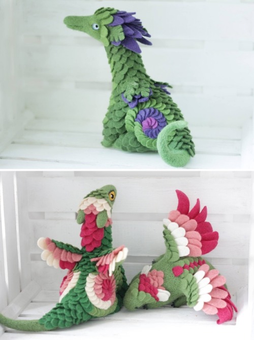 sosuperawesome: Felt Dragons by Alena Bobrova on Etsy See our ‘dragon’ tag Follow So Sup