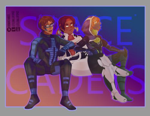 littleballofspace: my piece for the @garrisontriozine  mass effect au anyone?